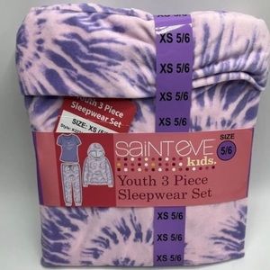 Girls Size XS (5/6) Saint Eve Youth 3-piece Sleepwear Set Pajamas